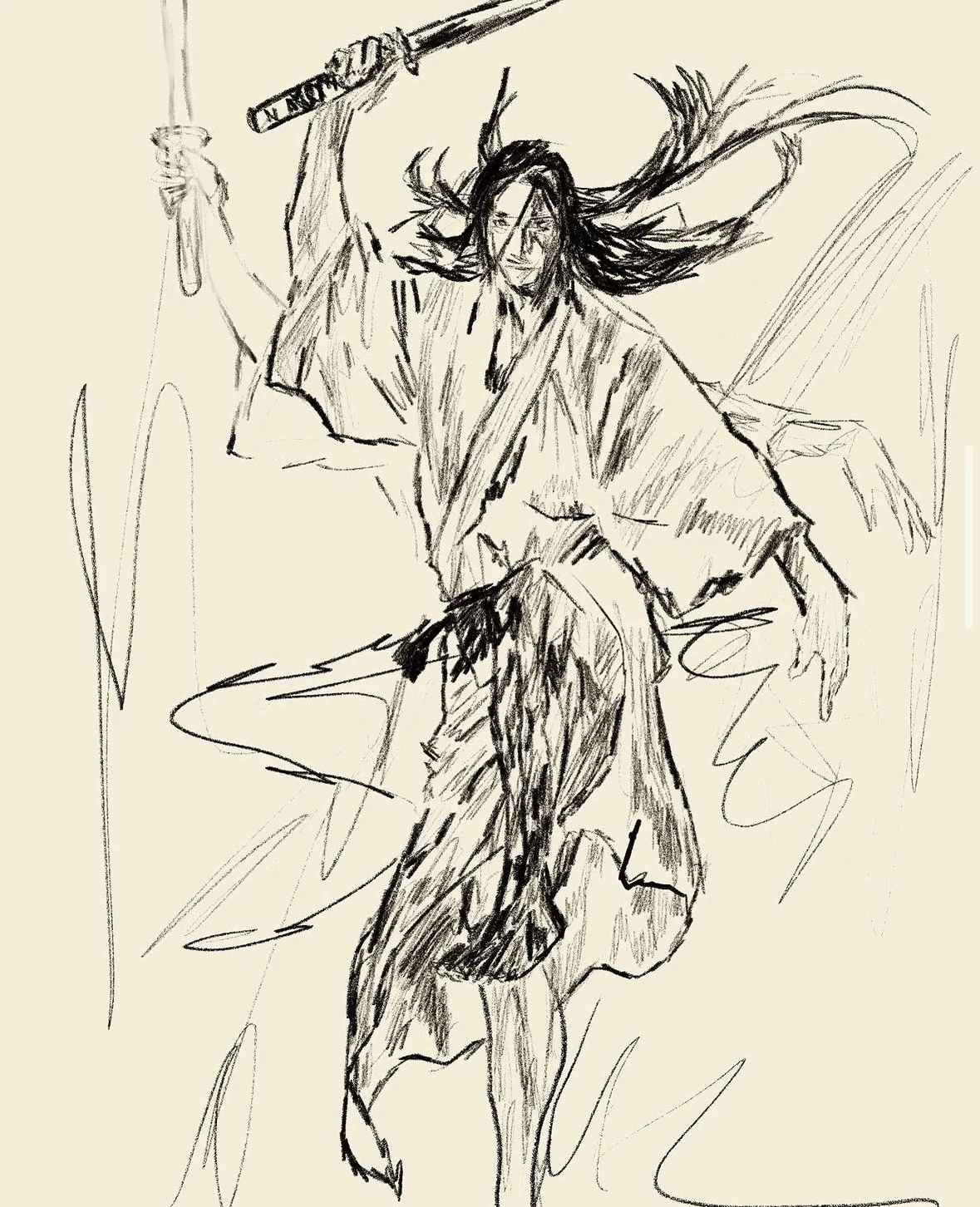 kojiro, Kunsh Sharma, 2025, Drawing, study after Takehiko Inoue