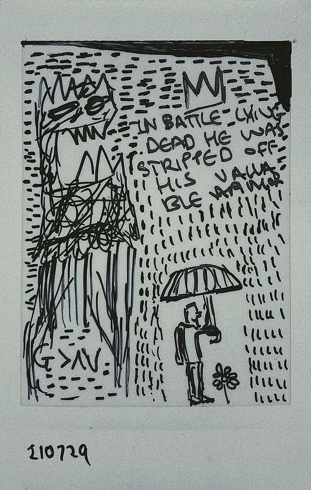 all highs and lows, Kunsh Sharma, 2021, Linework on card